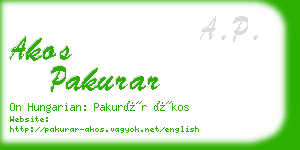 akos pakurar business card